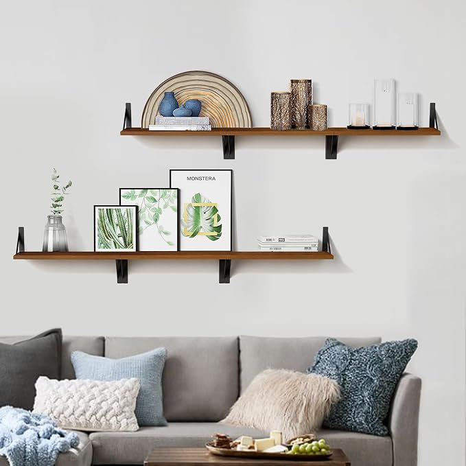 Forbena Walnut Brown Wall Bookshelf - Image 5