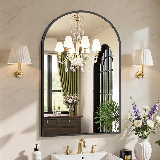 Sweetcrispy 20"x31" Arched Black Bathroom Mirrors - Image 7