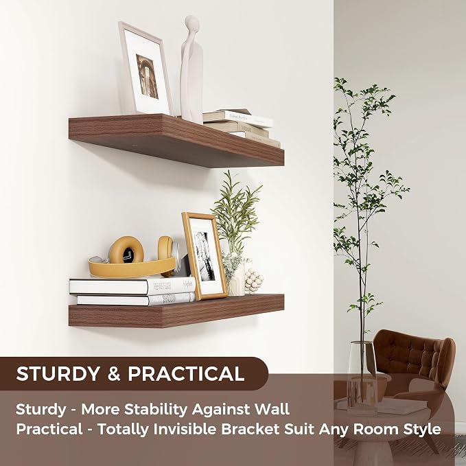 Venusmiles Floating Shelves for Wall 24 inch Long, Engineered Wood Wall Shelves - Image 4