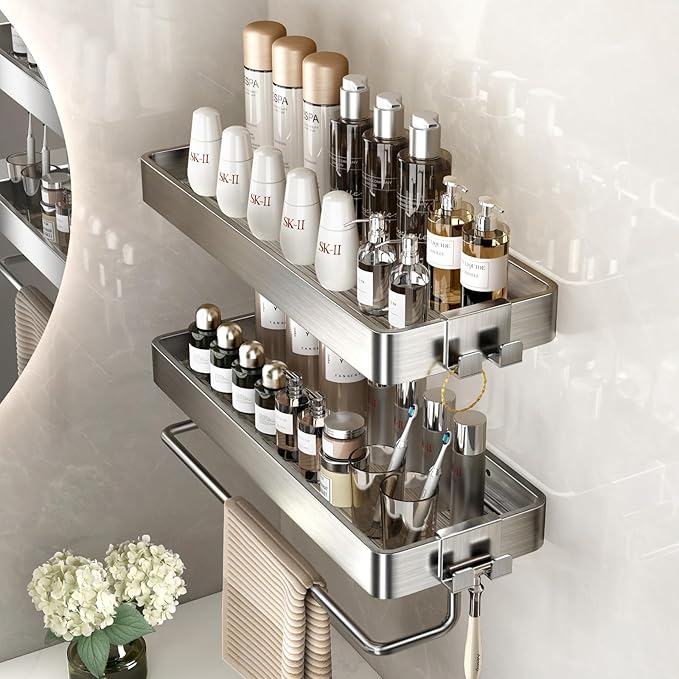 VOLPONE Stainless Steel Wall Mounted Bathroom Shelves by VOLPONE
