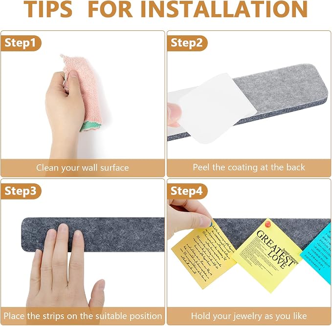 8 Packs Felt Pin Board Bar Strips Bulletin Board - Image 5