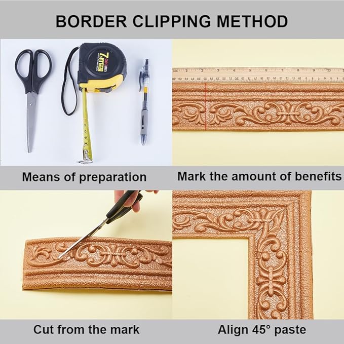 CRASPIRE 82.5 x 3 Inch Brown Crown Molding Peel and Stick Self Adhesive - Image 5