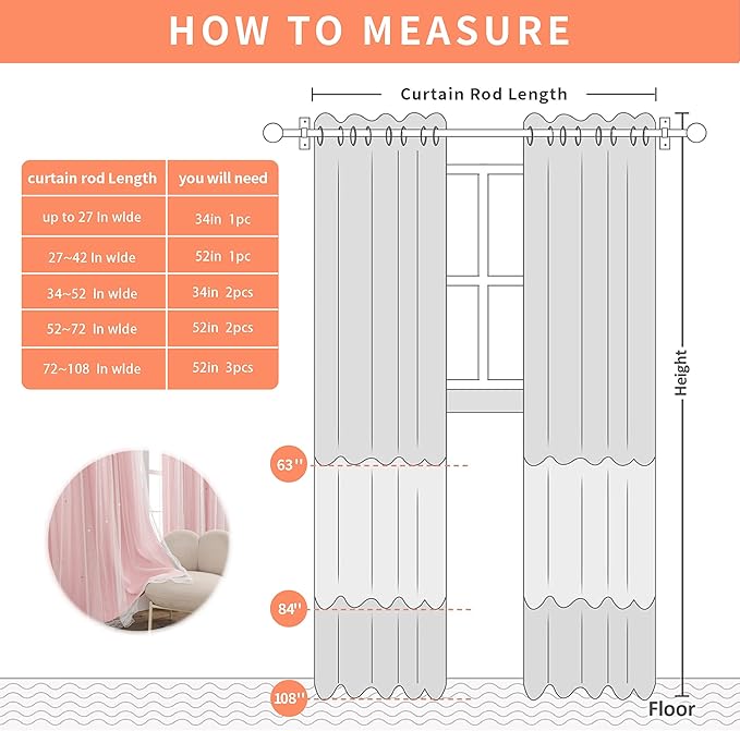 XiDi Pink Curtains for Bedroom, Girls Room Blackout Curtains, Kids Room - Image 9