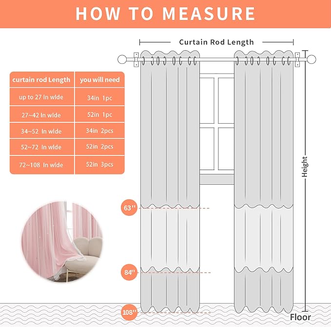 XiDi Light Pink Curtains for Bedroom, Girls Room Blackout Curtains, Kids Room - Image 6