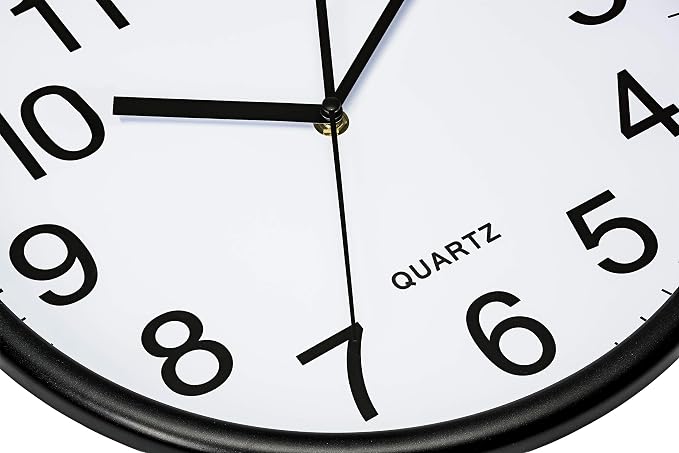 Bernhard Products Black Wall Clock, Large 13-Inch Silent Non Ticking Quartz - Image 2