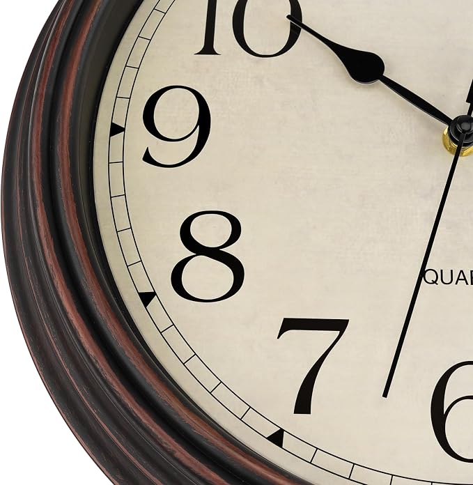 Foxtop 14 Inch Wall Clock Battery Operated Silent Non-Ticking Round Classic - Image 8