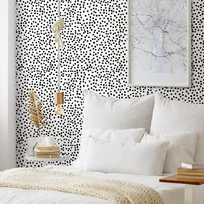 Jeweluck Peel and Stick Wallpaper Polka Dot Wallpaper Stick and Peel 17.7” x - Image 9
