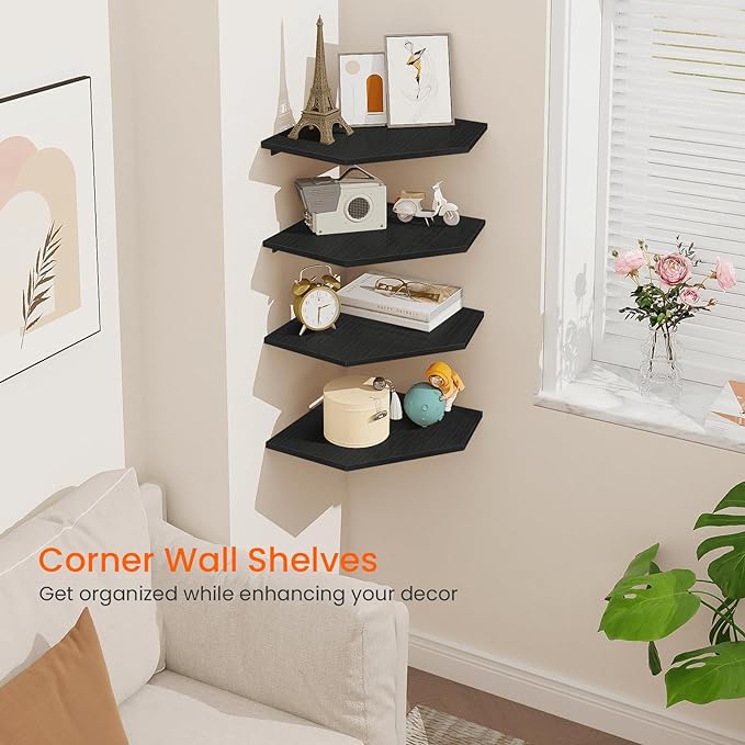 Homode Corner Floating Shelves, Corner Shelves Wall Mounted - Image 4