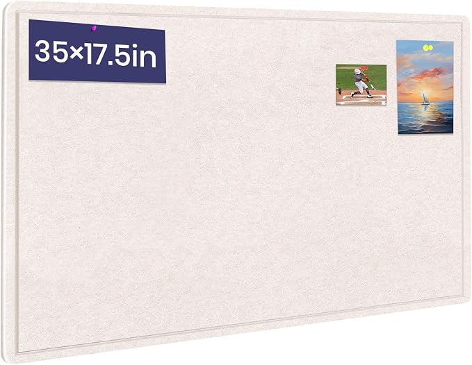 Bulletin Board - 35 x 17.5 inches Decorative Felt Pin Board - Cork Board by Hrrtyueg