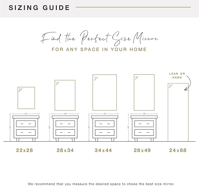 MCS Simplicity 22x28 Large Wall Mirror, Vertical & Horizontal Wall Hanging - Image 7