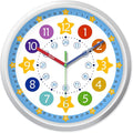XFM Blue Kids Wall Clock 8 Inch Silent Non Ticking Quartz Battery Operated by XFMWallClock