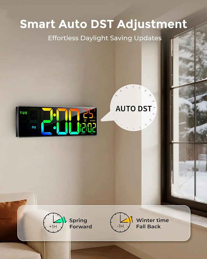 EASYERA 16.5" Large Digital Wall Clock - Image 6