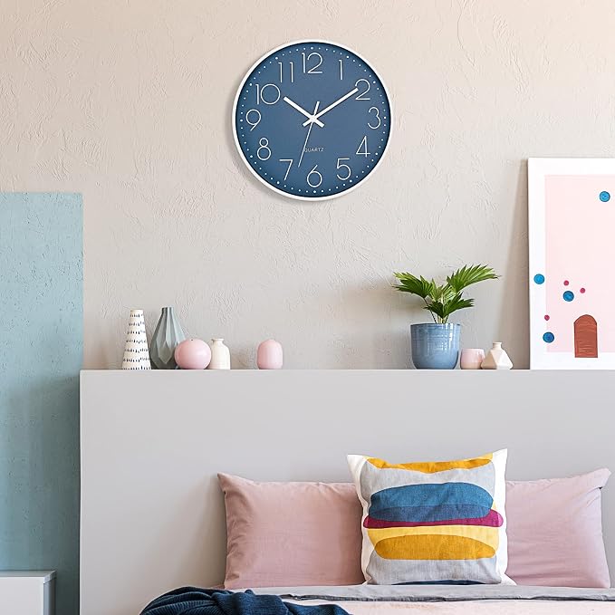 Foxtop Modern Wall Clock Silent Non Ticking Battery Operated Quartz Round Wall - Image 9