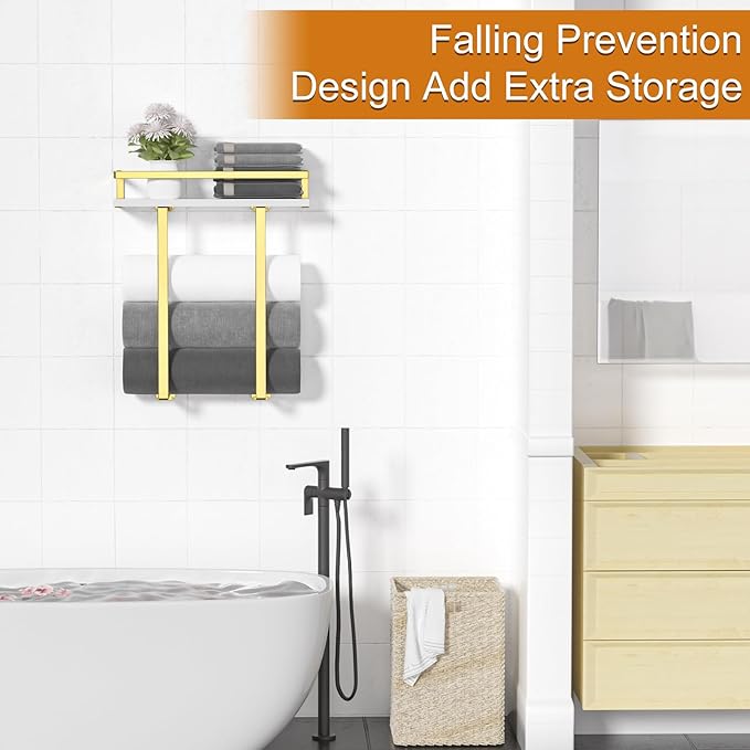 Towel Racks for Bathroom Wall Mounted, Metal Towel Holder - Image 4