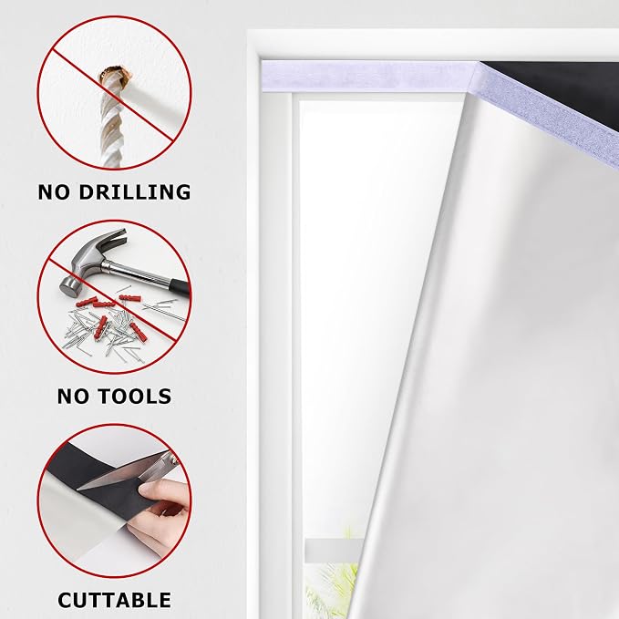LazBlinds 100% Blackout Roller Shades, No Tools No Drill Cordless Blinds - Image 3