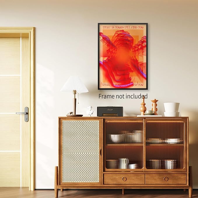 Medpol Retro Hippie Trippy Posters Vintage Red 70s 80s Wall Art Trendy Face Eye - Image 3