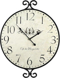 Farmhouse Wall Clock, 17H×13.4D Inch, Wrought Iron Frame by JUMBOHUMBLE