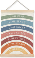 Supwhd Positive Affirmations Poster, I am Kind Brave Wall Art Poster, Boho by Homedecoration