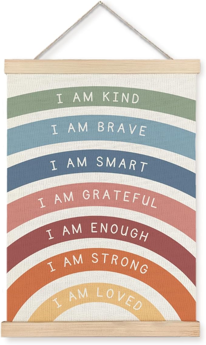 Supwhd Positive Affirmations Poster, I am Kind Brave Wall Art Poster, Boho by Homedecoration