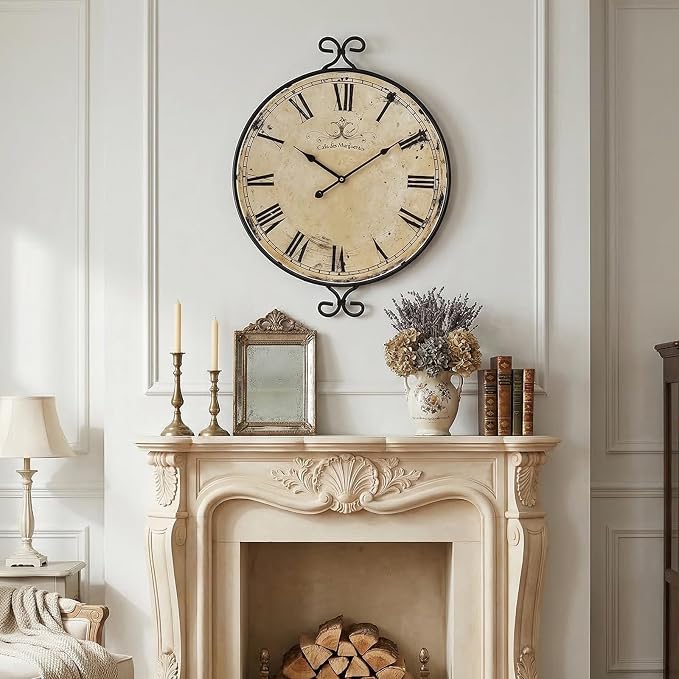 30 Inch Wall Clock for Living Room, Extra Large Farmhouse Wall Clock, Wrought - Image 4