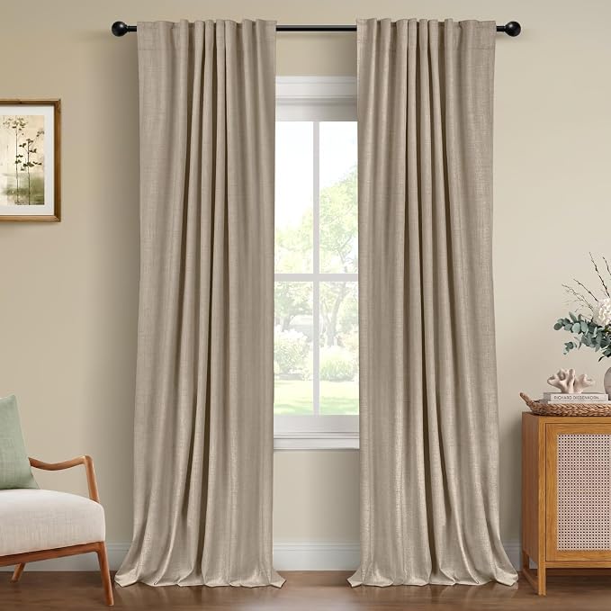 100% Blackout Shield Linen Blackout Curtains by 100BlackoutShield
