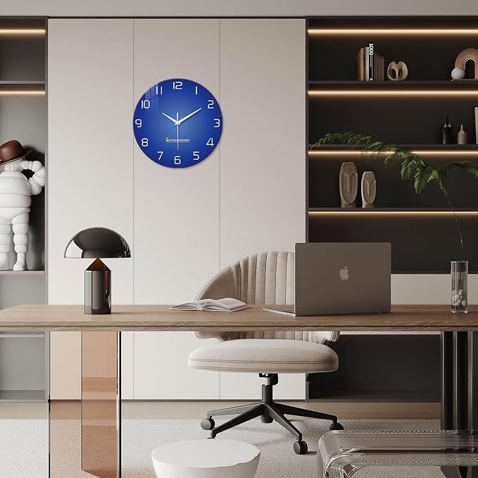 XNM Small Modren Minimalist Glass Wall Clocks Battery Operated 12 Inch Simple - Image 4