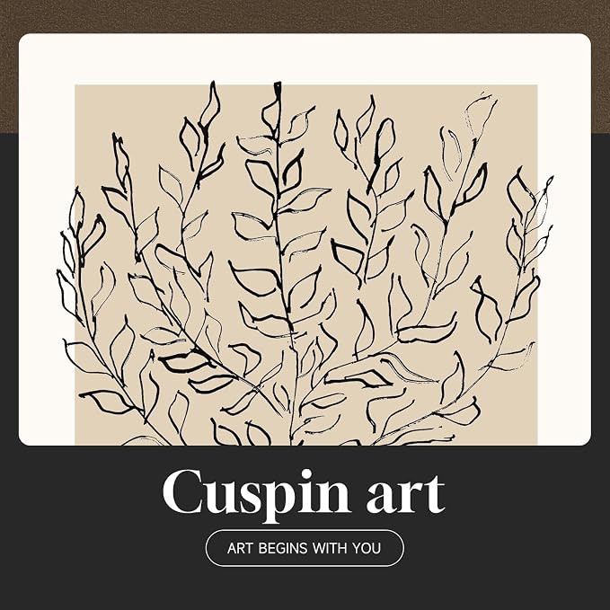 Framed Matisse Neutral Wall Art, Abstract Modern Minimalist Botanical Prints - Image 8