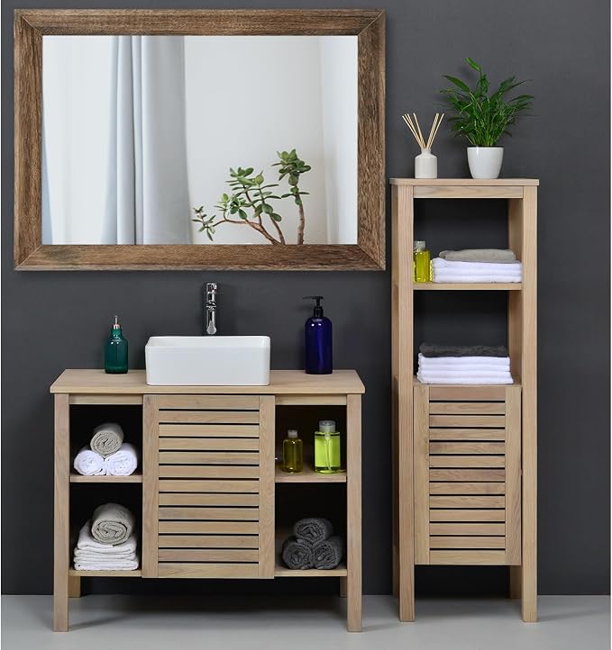 AAZZKANG Rustic Wood Mirror Rectangle Decorative Wall Mirrors - Image 7