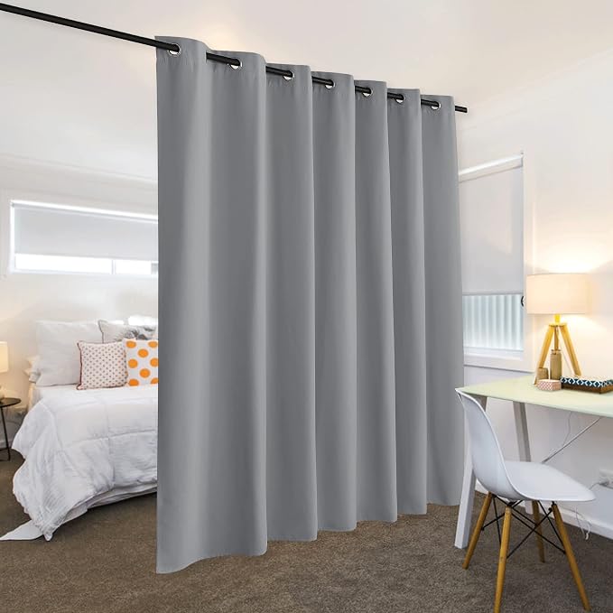 RYB HOME Portable Room Divider Curtains Energy Saving Noise Reducing Drapes - Image 3