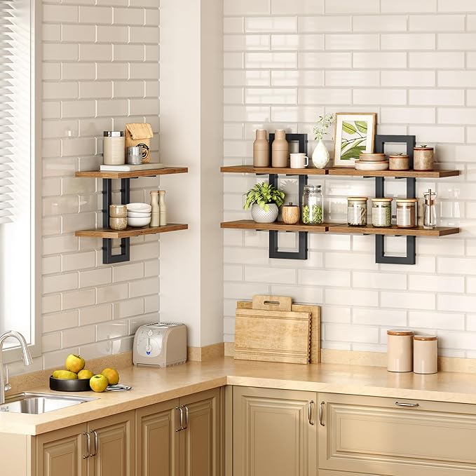 HOOBRO Floating Shelves, 15 Inch Wall Shelf Set of 3, Wall Mounted Storage - Image 4