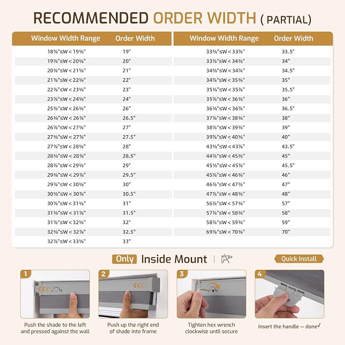 Grandekor No Drill No Tools Cordless Cellular Shades, UV Protection Privacy No - Image 3