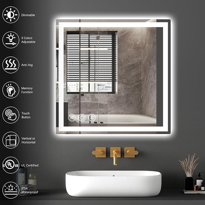 Memobarco LED Bathroom Mirror 24"x 24" - Image 3