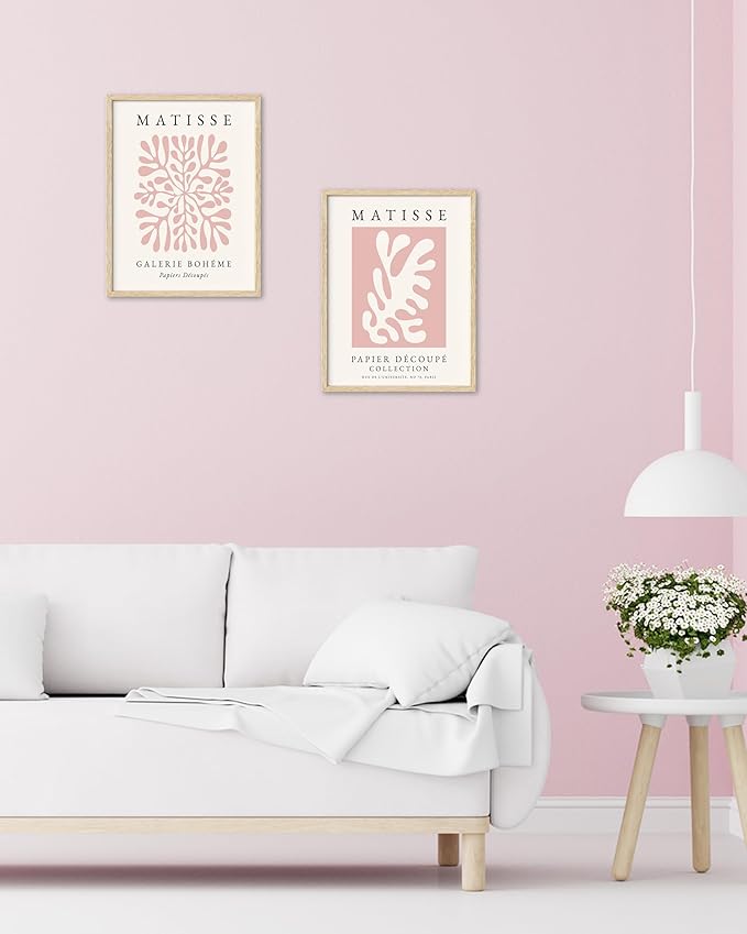 HesenDot Unframed Pink Wall Art Set of 3, 12x16in Matisse Canvas Prints - Image 6