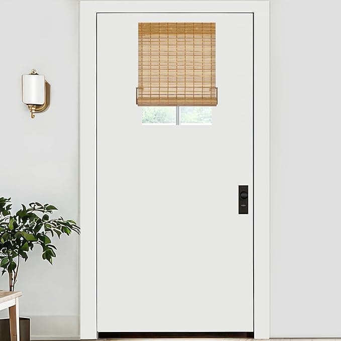 LazBlinds No Tools No Drill Bamboo Roller Shades, Cordless Bamboo Blinds by LazBlinds