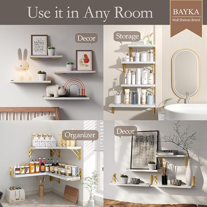 BAYKA Wall Shelves for Bedroom Decor, Floating Wall Shelf for Living Room - Image 3