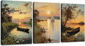 Vintage Farmhouse Sunset Canvas Wall Art by weiyiart