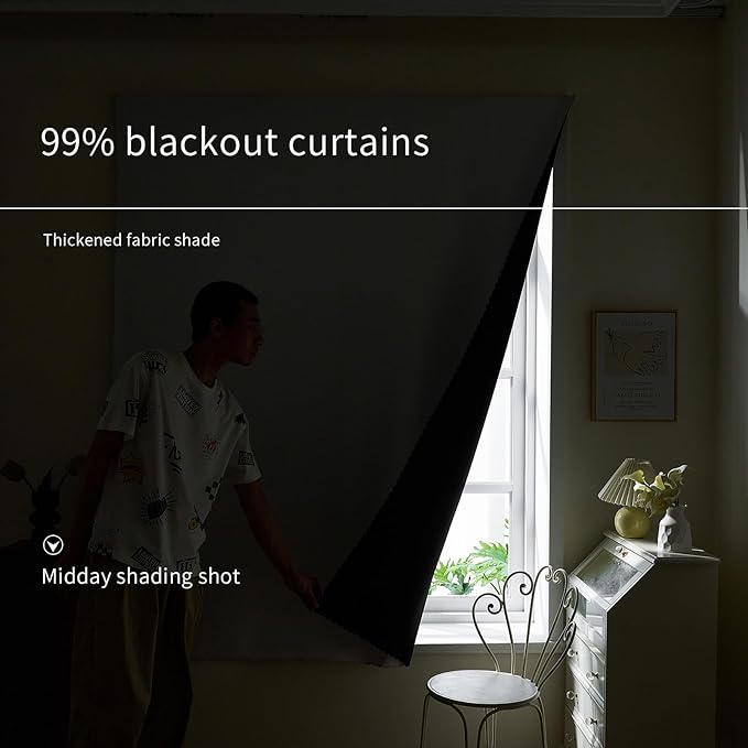 AJAZZ self Adhesive Portable 100% Blackout Curtains Simple and Easy to - Image 5