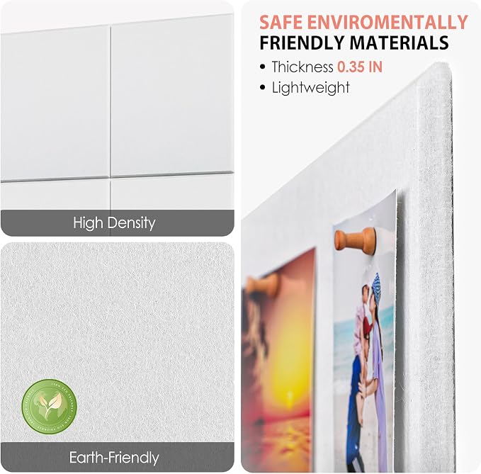 MaxGear Large Cork Board for Wall 48" x 36" White Bulletin Board, 12 Pack Felt - Image 2
