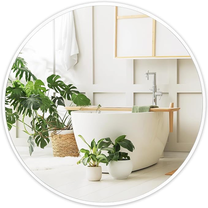 Fabuday White Round Mirror for Bathroom by Fabuday