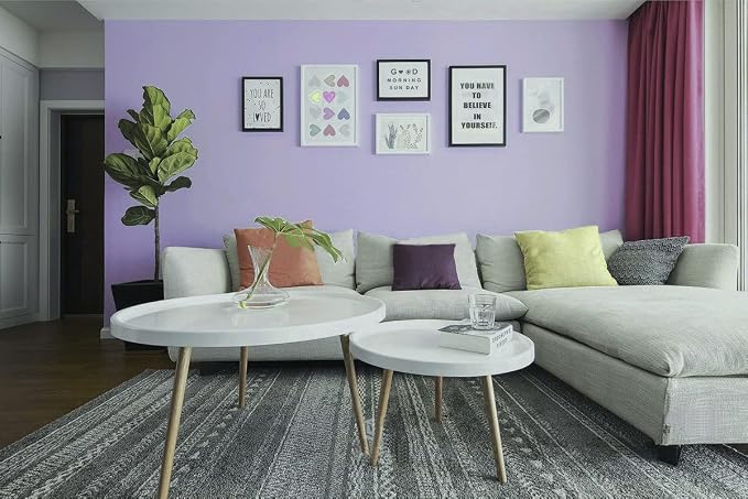 393"x17.7" Peel and Stick Wallpaper Solid Color Purple Contact Paper Self - Image 2