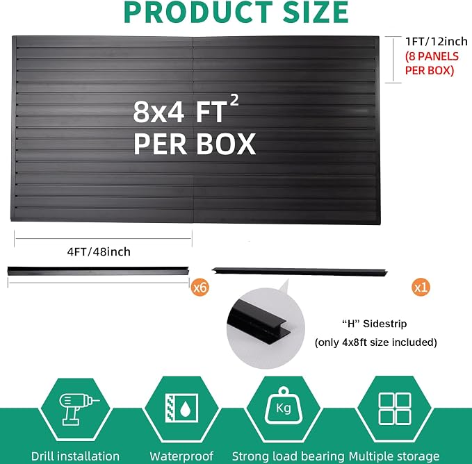 FRAYSCENT Slat Wall Paneling Garage Slat Wall Storage Systems Slatwall Panels - Image 2