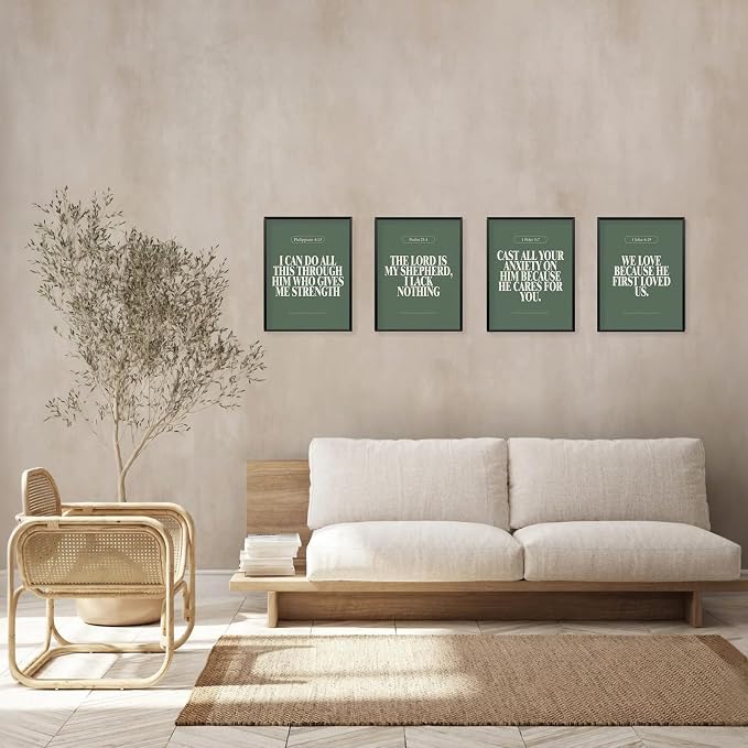 Locomiss Sage Green Christian Wall Art Decor Posters, Modern Bible Verse - Image 5