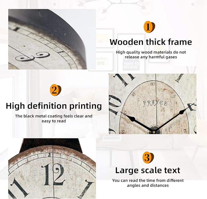 24" H x 18" W Large French Country Oval Wall Clock - Image 5