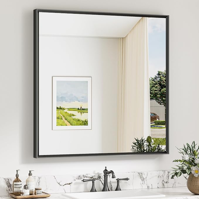 Keonjinn 36 x 36 Inch Black Bathroom Mirrors by Keonjinn
