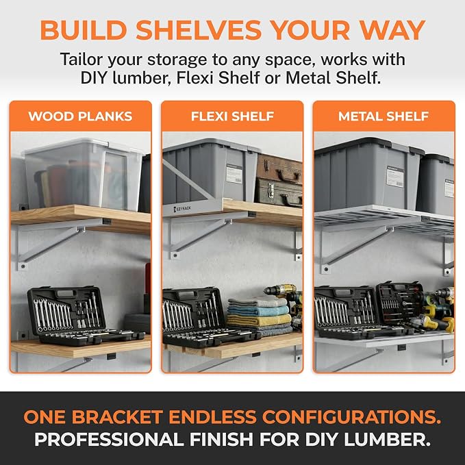 Heavy Duty Metal Brackets for Garage Wall Shelving, Modular Wall Mounted - Image 6