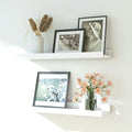 White Floating Shelves for Wall Decor, Wall Mounted Wood Storage Shelf for by Unknown
