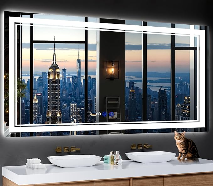 72"x36" LED Bathroom Mirror by INFINIGLASS