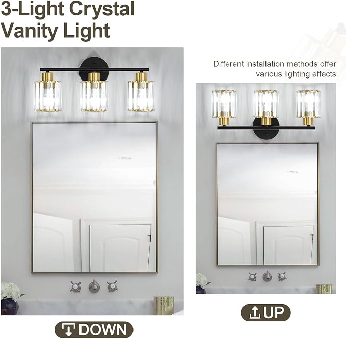 Crystal Bathroom Light Fixtures, Bathroom Lighting Fixtures Over Mirror - Image 5