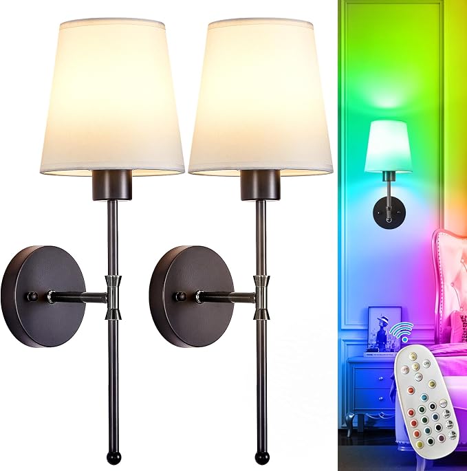 Depuley Battery Operated Wall Sconce: 19.9 Inch Set of 2 Wireless Wall Lights by Depuley