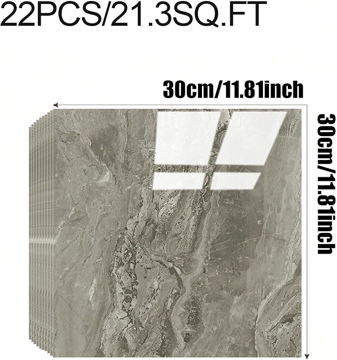 Chejiaye 22pcs Marble Peel and Stick Backsplash Waterproof Washroom Wall Panels - Image 4